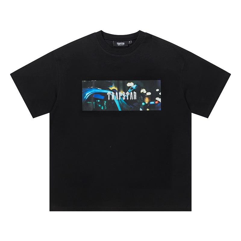Cross-border new graffiti letter printing European and American street trendy brands loose and versatile casual men's and women's short-sleeved round