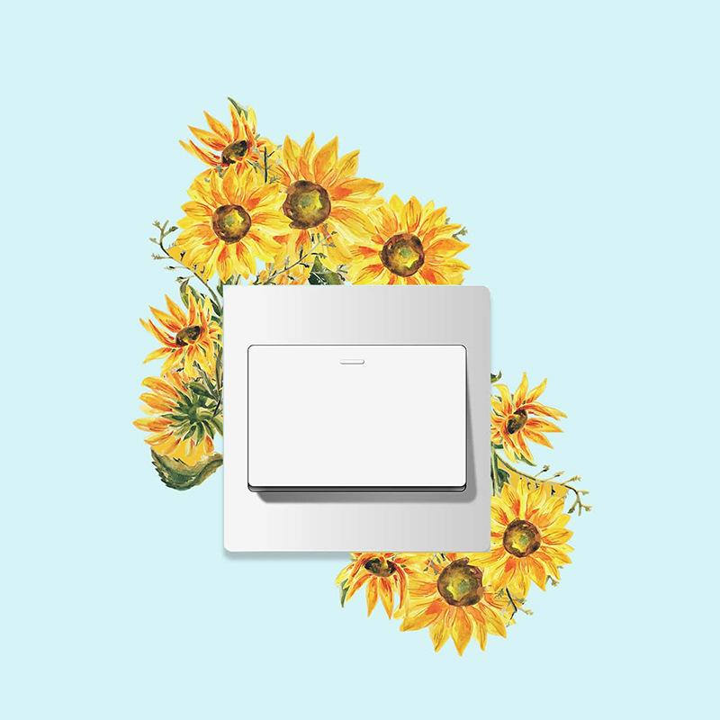 Leaf Green Plant Switch Wall Sticker PVC Removable Wide Application DIY Flower Leaf Switch Wall Sticker Home Decoration Decal