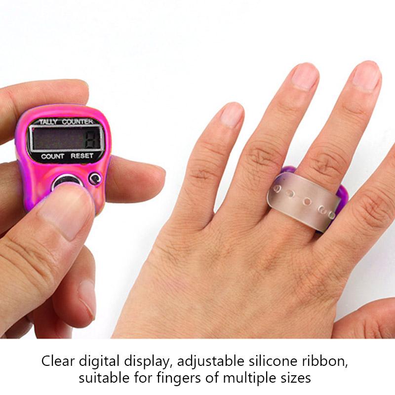 1PC Mini Household Electronic Counter Hand Tally Clicker Counter Ring Digital Counters Stroke Contador for Pray Soccer Exercise