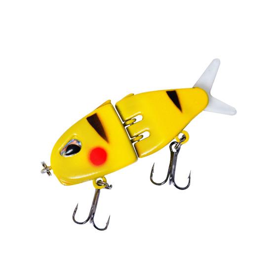 6CM/6.5G Multi-Jointed Fishing Lure with Double Hooks Realistic 2-Section Swimbait Plastic Artificial Bait Freshwater Saltwater Bass Trout Pike