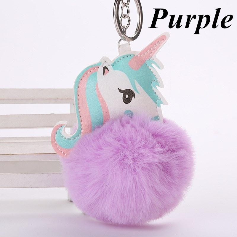 14 цветов брелок с помпоном в виде единорога из искусственного меха кролика, брелок для ключей, автомобильные аксессуары, лошадь Porte