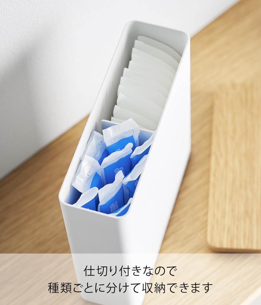 Yamazaki Slim Sanitary Storage x x с разделителями и для гигиенических и туалетных принадлежностей Номер продукта 10398 Кейс, Натуральный, Ш14.7 Г4.7 В15.6см, RIN, Крышка, Использование,