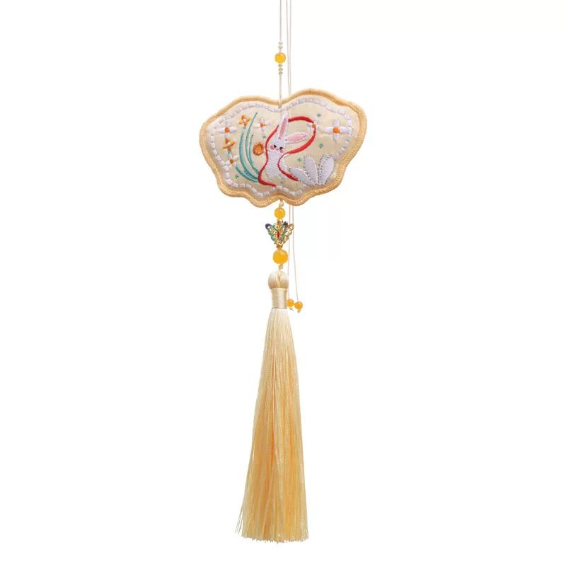 [Jinxi Pavilion] Qian Li Dragon Boat Festival Embroider Perfume Bag Osmanthus Moon Rabbit Halterneck Carry Sachet Special-Shaped Han Chinese Clothing
