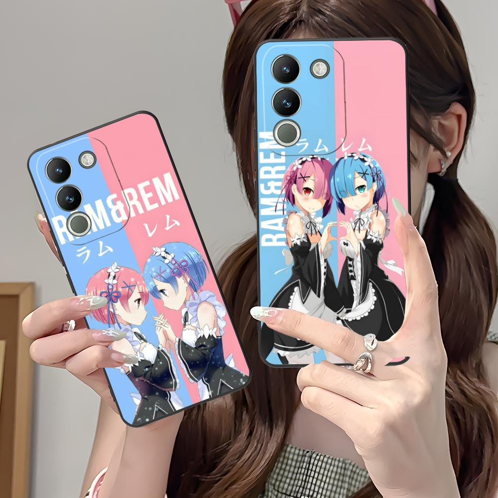 Матовый ТПУ чехол для мобильного телефона ReZero Rem Ram для VIVO V60 V50 V40 V30 V29 V27 V25 V23 Pro Lite 5G Цветная печать