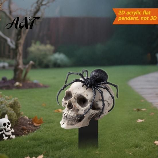 Decorative Garden Signs Halloween Scarecrow Stake, 2D Flat Creepy Zombie Ornament, Spooky Doll Black Ground Stakes Decoration, Scary Yard Art Sign for