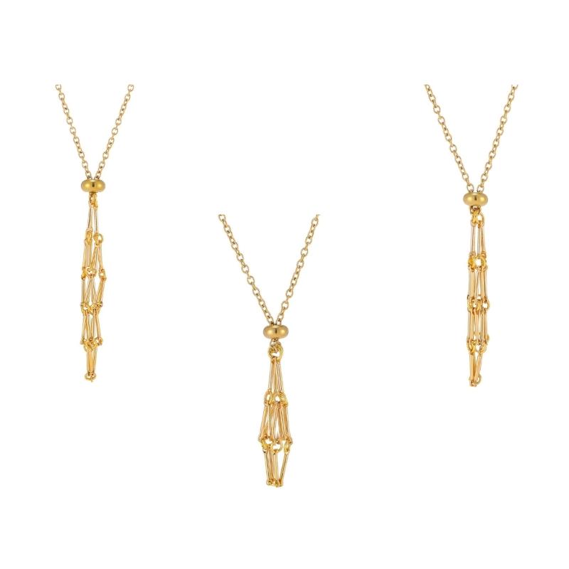 Натуральный держатель кристаллов ожерелье регулируемая сетка подвеска ожерелья металлическая ключичная цепочка держатель кристаллов камень аксессуар