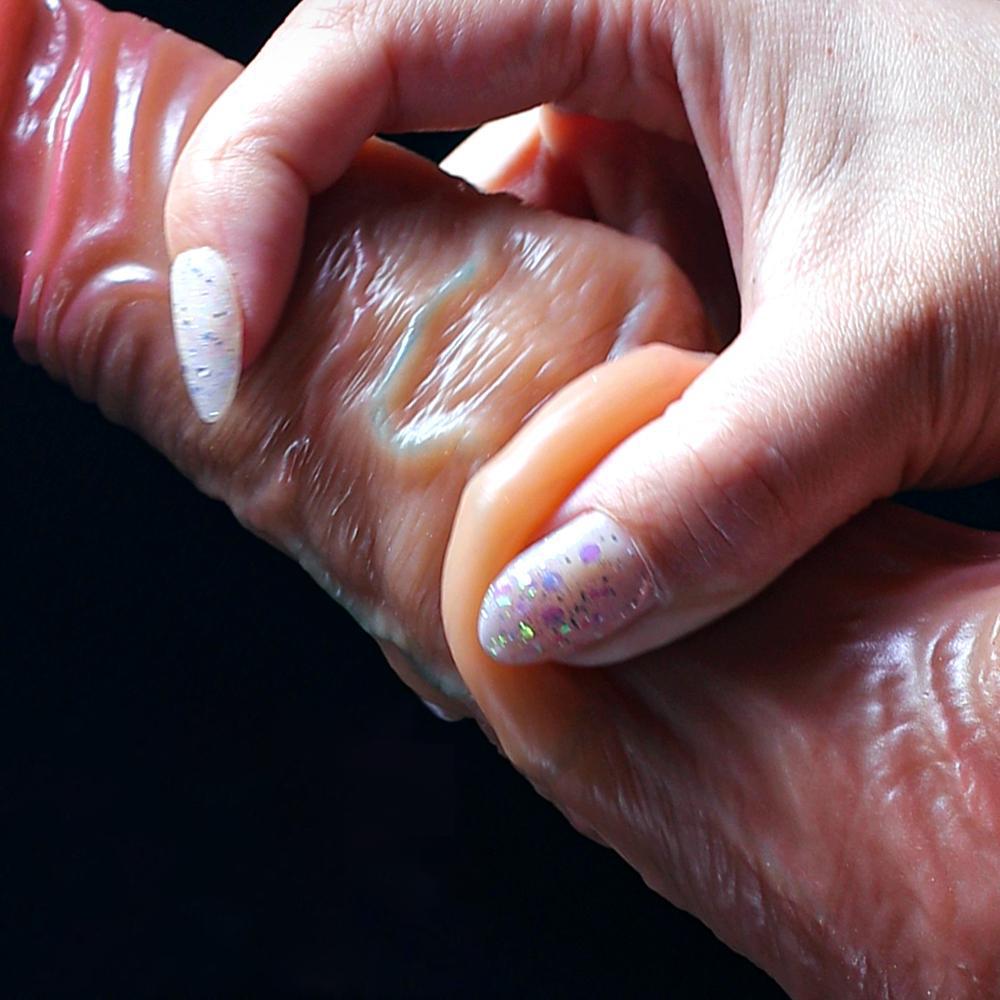 8,5-дюймовый реалистичный пенис для женщин, раздвижной фаллоимитатор крайней плоти, фаллоимитатор на присоске, женский мастурбатор, большой член, анальный секс-игрушки для взрослых, магазин