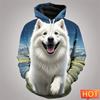 Harajuku 3D Printed Cute Animal Siberia Samoyed Hoodies Doggy Samoyedskaya Graphic Hooded Sweatshirts Funny Mens Clothing Hoodie