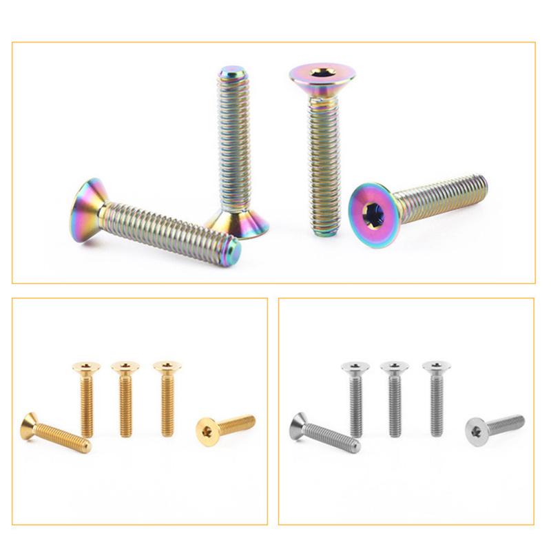 M6 x 10/15/20/25/30/35 Винт из титанового сплава с потайной головкой TC4/GR5 Верхние крепежные винты штока гарнитуры