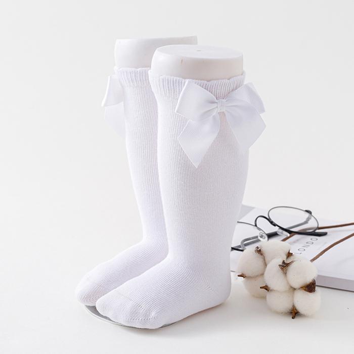 Baby Girls Socks Knee High Socks Cotton Bows Toddler Knee High Long Socks for Kids