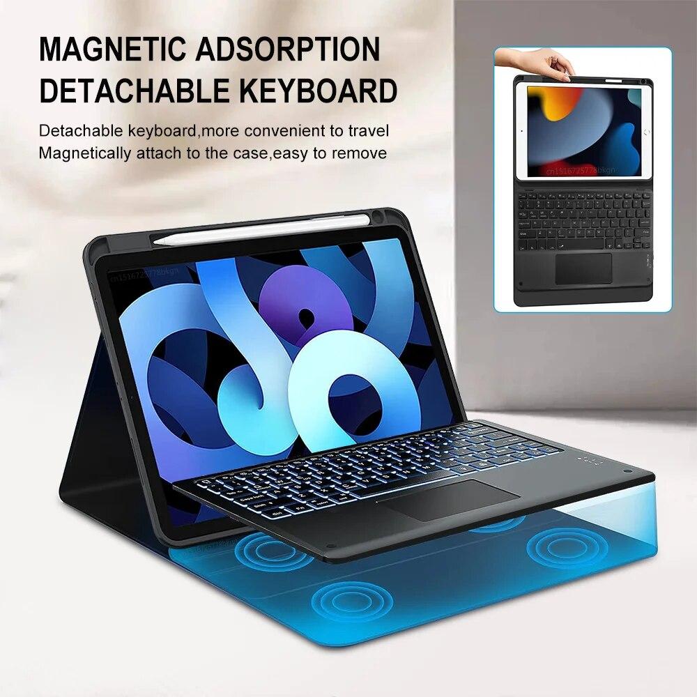 Клавиатура планшета для iPad Pro 12,9 11 Magic Keyboard Cover для iPad 10th 9th 8 7 Air 5 4 3 поколения Bluetooth-клавиатура кожаный чехол