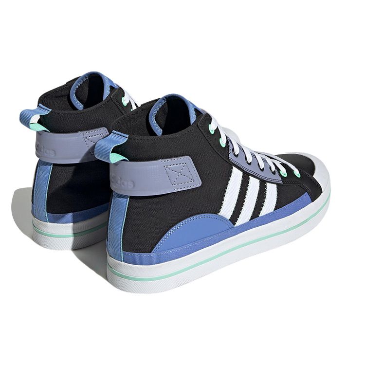 Adidas Neo City Canvas Slip Resistant Durable Mid Top Skate Shoes Unisex Skate Shoes Black Blue White HQ4619