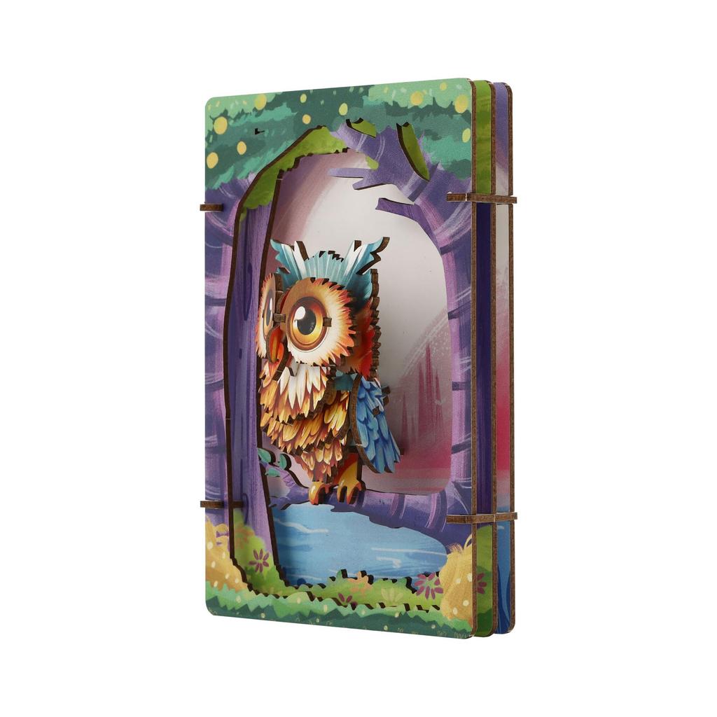 Luke Run APRICUS 3D Theater Puzzle Owl Puzzle 14.7 x 4.4 x 9.7 cm Paper