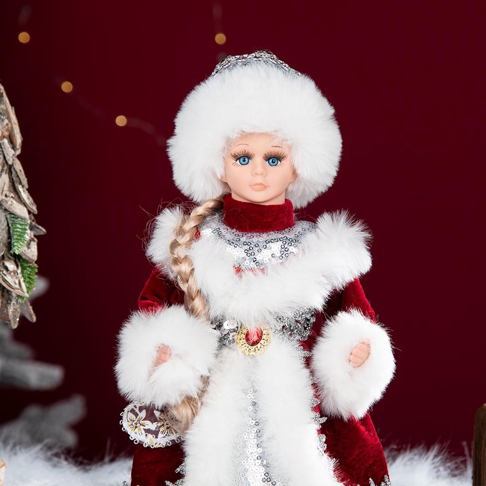 Новый стиль, Рождественский Санта-Клаус, электрические игрушки, кукла, модная русская кукла-Снегурочка, поющая домашняя кукла-орнамент с длинной косой