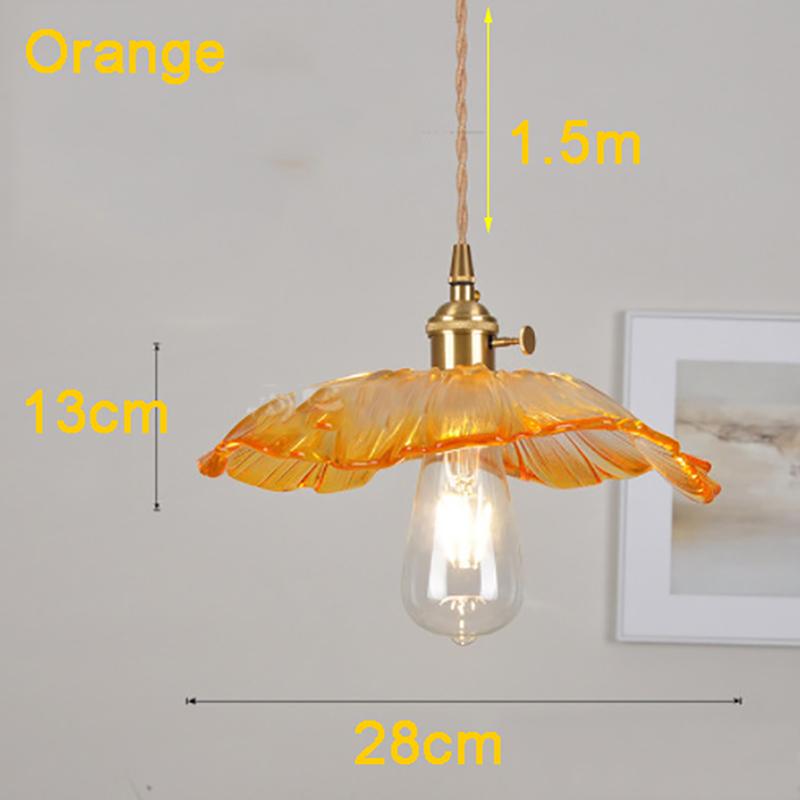 Подвесной светильник в виде цветка, стеклянный подвесной светильник с трехцветной лампочкой E27, современное декоративное освещение для спальни, столовой, фойе