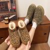 Осень и зима новые теплые хлопковые туфли леопардовый принт женские хлопковые ботинки на толстой подошве утолщенные теплые ботинки на платформе женские