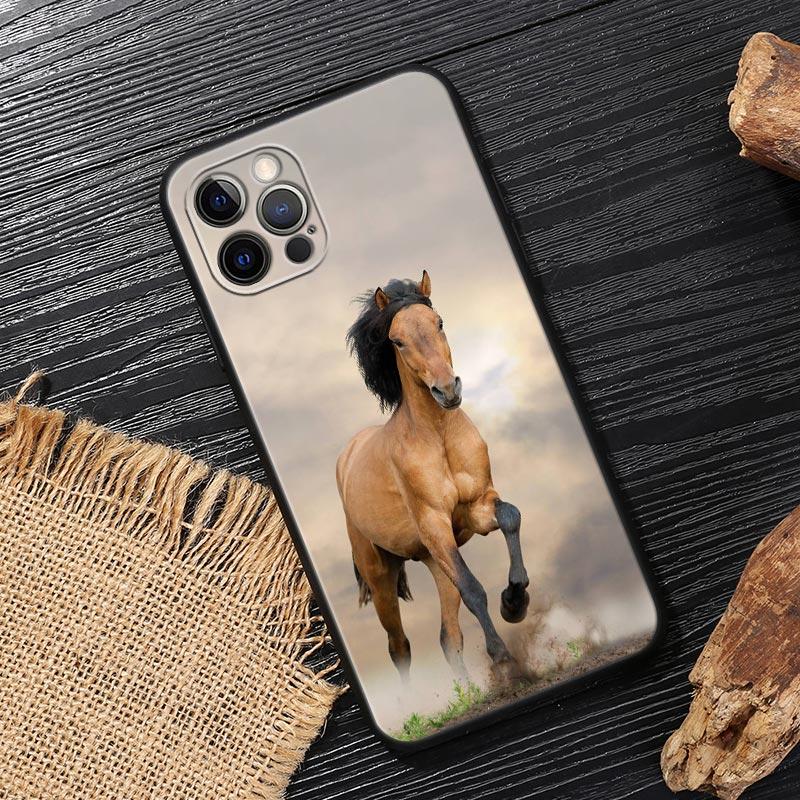 Скачущая Лошадь Животное Чехол Для iphone 14 Чехол Для iPhone 15 11 12 13 Mini 14 Pro Max XS X 7 8 Plus 15 Чехлы Мягкий Чехол Лошади