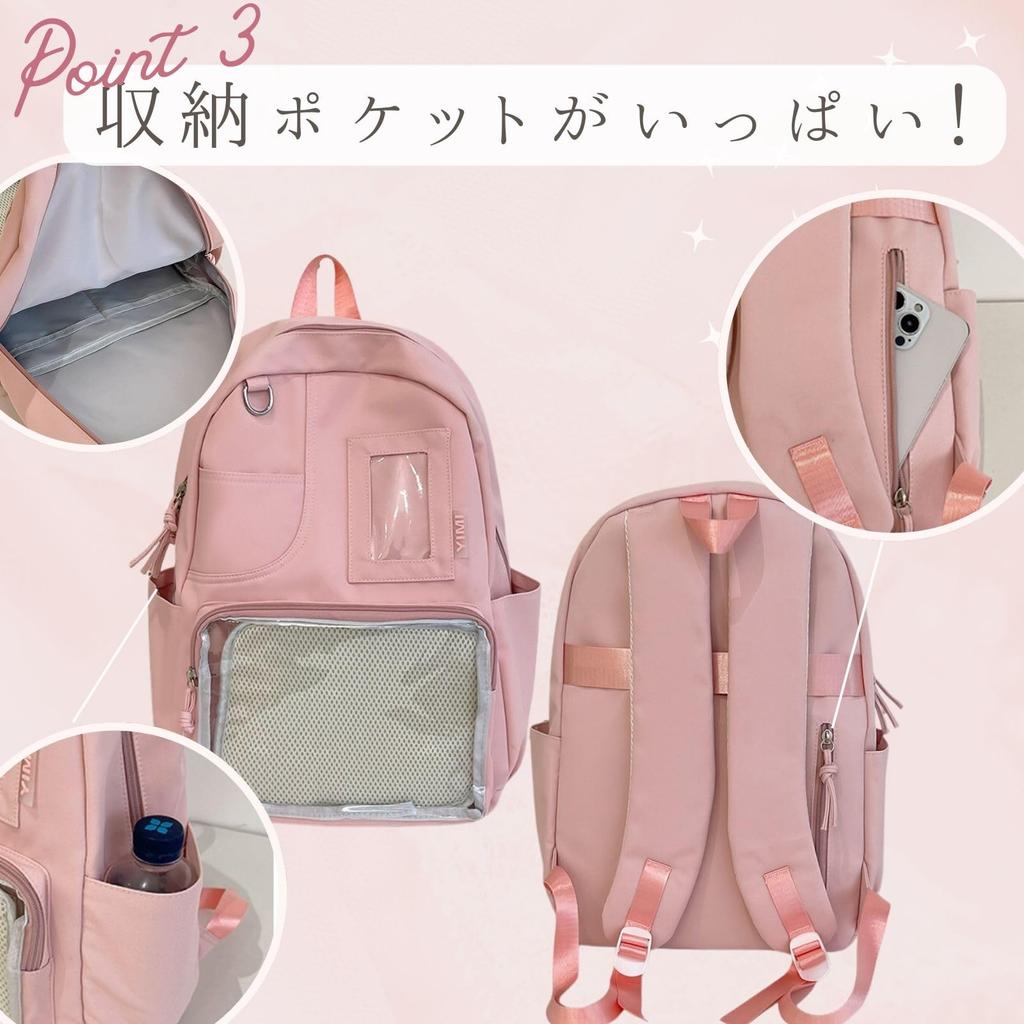 Харудзио Ита Бэг Большой А4 Легкий Идеально для Отаку Плюшевый Акриловый Повседневные Мероприятия Рюкзак, Вместимость, Размер, Черный, Коричневый, Розовый, Синий, Прозрачный, Мероприятия,