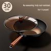30cm wok with brown lid & rosewood spatula