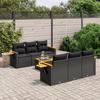 VidaXL Garden Lounge Set with Cushions 7 Pcs, Patio Sofas, Patio Furniture Set, Outdoor Furniture, Black 3259031