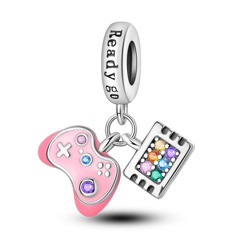 100% 925 Silver Funny Playable Charms Beads Smart Watch Tarot Bike Travel Dangle Fit Bangle Bracelet DIY Jewelry