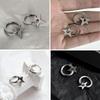 Hollow Hoop Earring Big-Star Earrings Stud Earring Stainless Steel Earring Women Jewelry Star Inverted Triangle-Earring