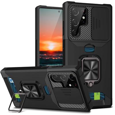 Противоударный чехол Samsung S23 Ultra со слотом для карт и кольцом-держателем для S22 Ultra