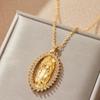 European and American Exquisite Virgin Mary Necklace Zircon Personalized Design Women's Luxury Niche Religious Zircon Gift