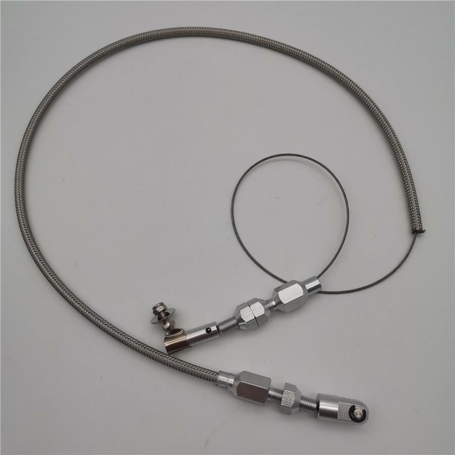 24" Throttle Pedal Cable Stainless Steel Braided Aluminum Ends for Ford Chevy