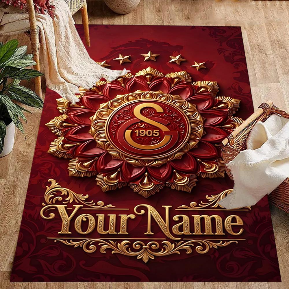 Galatasaray Pride Customizable Name Floor Rug Office Rug Design for Hallway Game Room Kitchen Study room Anti-slip Rug Office home decor