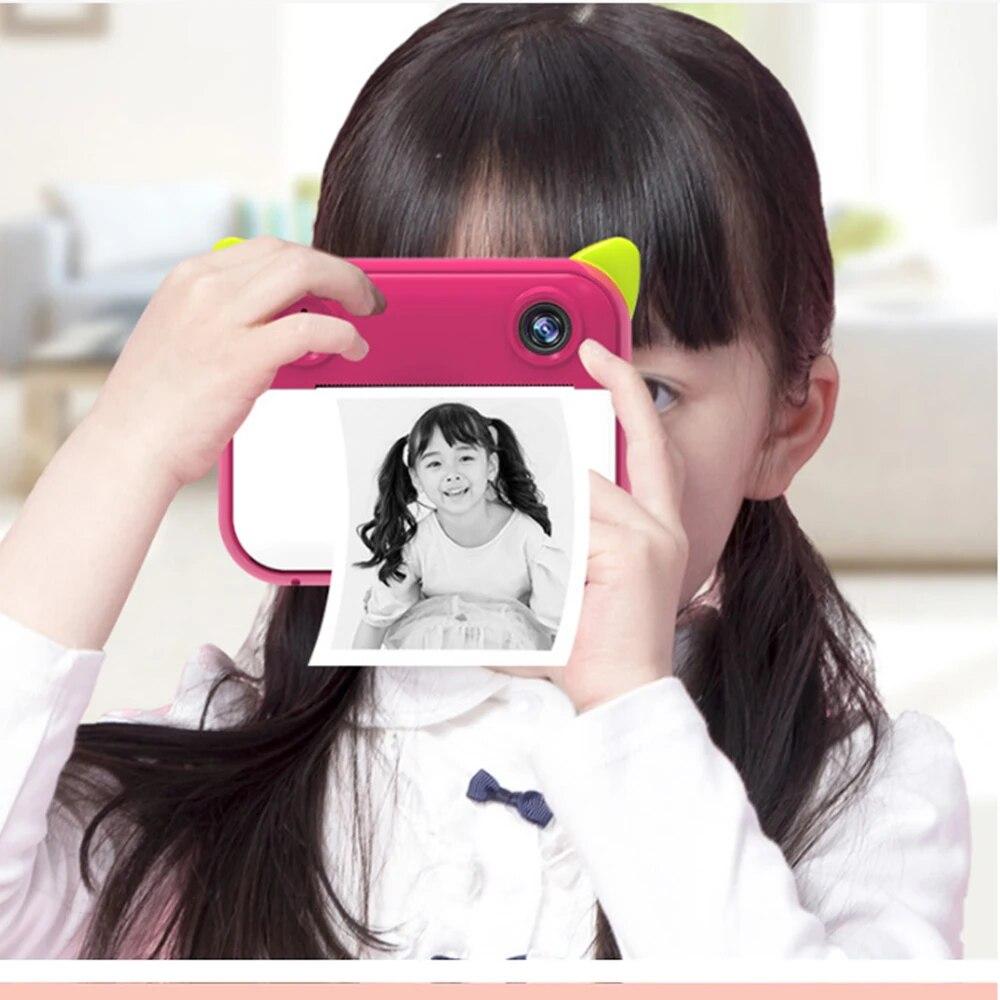 Детская камера с мгновенной печатью, детская камера, цифровая камера 1080P HD с 3 рулонами фотобумаги, макс. 32 ГБ, детская игрушечная камера на день рождения