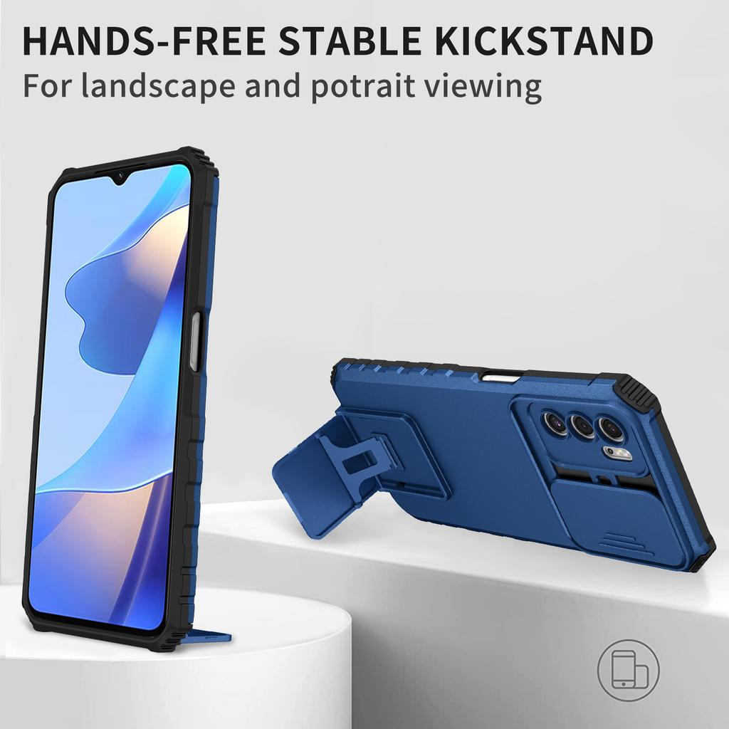 Противоударный чехол для OPPO A96 A95 A92 A76 A74 A72 слайдер объектив камеры защита подставка телефон чехол для OPPO A55 A54 A53 A52 A16S 4G