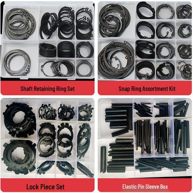 Snap Ring Assortment Kit: Shaft, Hole, Internal & External C-Clip Set