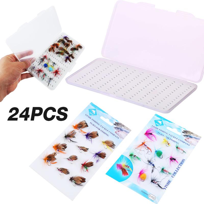 Приманки для рыбалки нахлыстом, 24 шт./кор., лососевые мухи, форель, сухая приманка для рыбалки нахлыстом, уличная пресноводная рыбалка нахлыстом