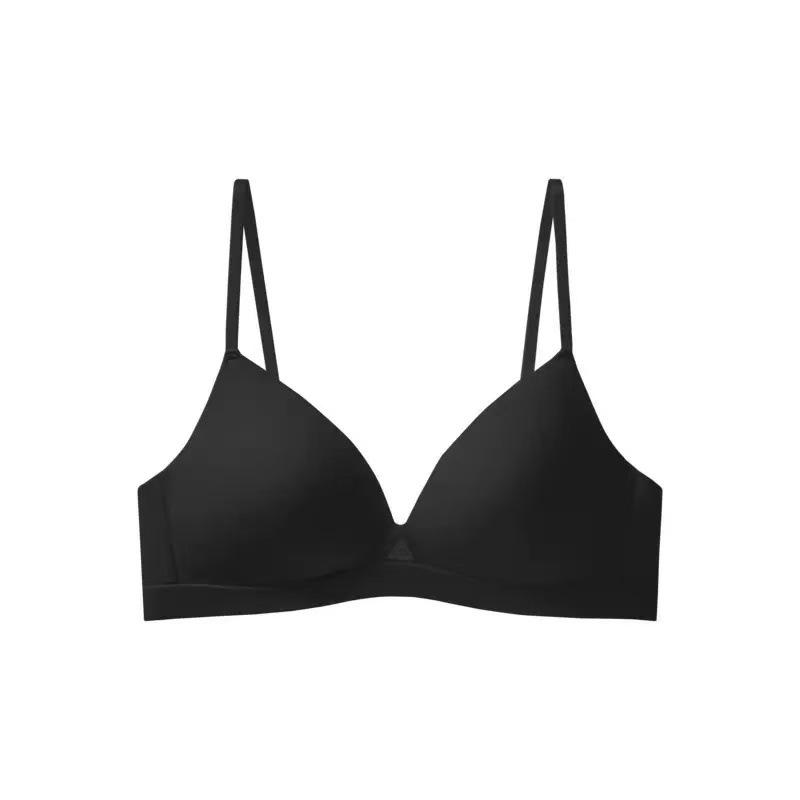 French seamless underwear women's small breasts gather without steel rings, fashionable and simple women's upper support anti-sagging collection