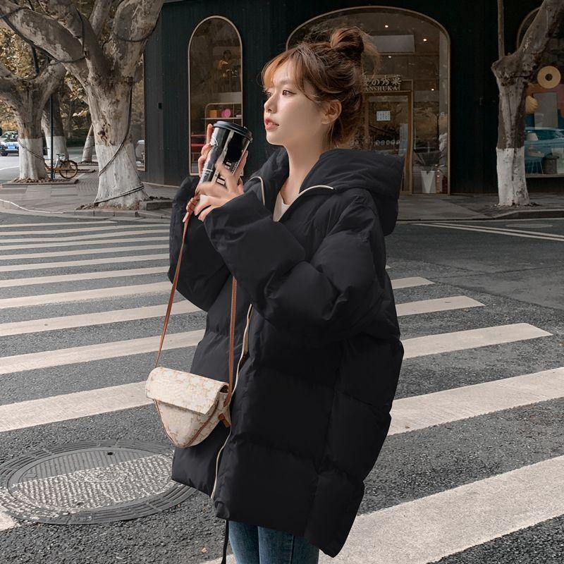 Высокое качество, тепло и модно: Новое женское свободное утолщенное хлопковое пальто в корейском стиле, зимняя тонкая хлопковая стеганая куртка средней длины