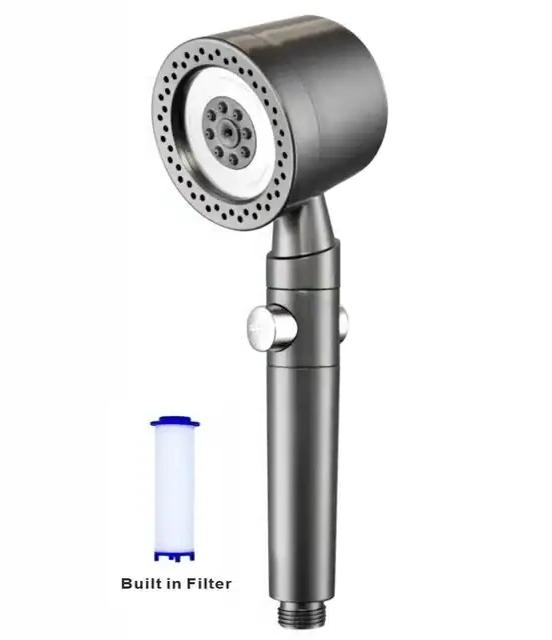 5 режимов душевая лейка-бустер с массажной щеткой, водосберегающая, высокого давления, портативная, с фильтром для ванной, душевая лейка со шлангом и держателем