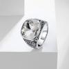 Retro European American Style Men'S Stainless Steel Ring, Fashionable Simple Creative Design, Synthetic Faux Gemstone,