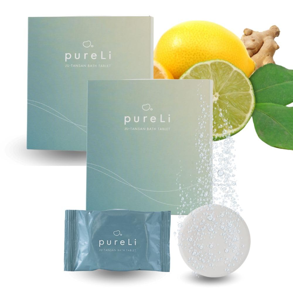 pureLi Bicarbonate Bath Moisturizing and Citrus Ginger Lightly Individually 2 Boxes Tablets, Beauty, Scent, Fragranced, Colorless, Wrapped, (12