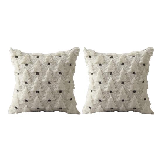 2 шт. Наволочки для декоративных подушек с рисунком рождественской елки, мягкие плюшевые рождественские наволочки, моющиеся декоративные наволочки для дивана-кровати