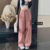 Original Color Women's High Waist Star Applique Retro Wide Leg Jeans