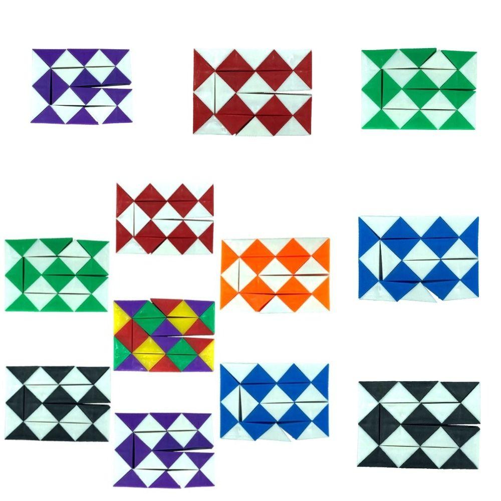 Detachable Magic Snake Cube Transformable Cube Magic Snake Ruler Puzzle Kids/Children/Toddler