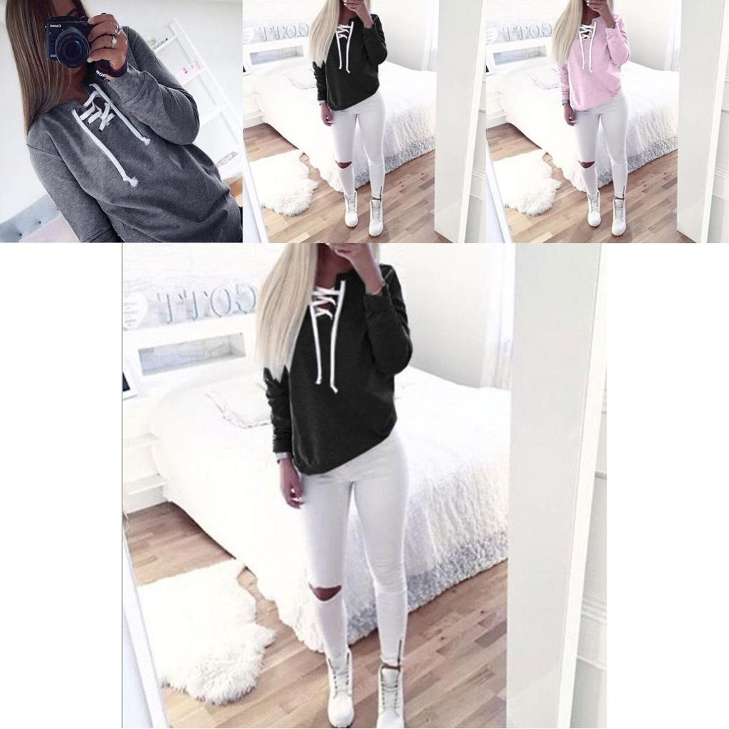 Cozy Women Sweat Sweatshirt Baggy Jumper Plain Pullover Tops Sweater Ladies Oversized