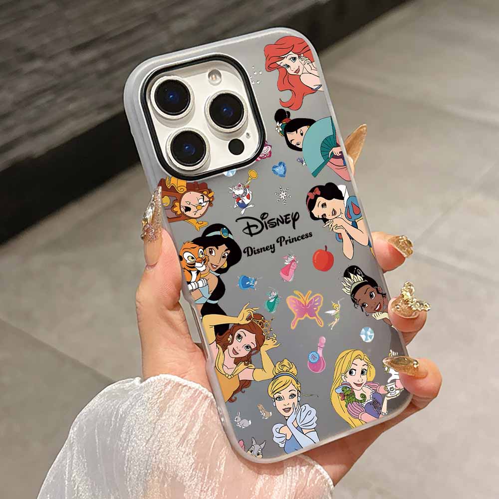 Модный чехол для телефона Disney Princess для iPhone 17 AIR 16 15 14 13 12 11 Pro Max Plus Матовый чехол с покрытием, имитирующим кожу