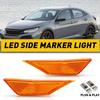 2pcs Car Turn Signal Light for Honda Civic 2016-2025 IP68 Waterproof Turn Signal Width Light Modified Black with LED Bulb