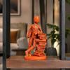 Meaningful Gifts for New Home Resin Book Lover Statue, Reader Sculpture Leaning on Stacked Book, Abstract Thinker Statues Decor Decorative Human
