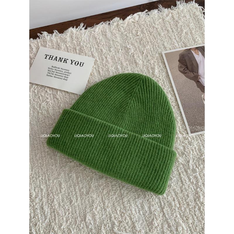 New Knitted Hat for Women In Autumn and Winter Korean Version Versatile High-quality Wool Hat Riding Warm Plus Velvet Thickened Cold Hat for Men