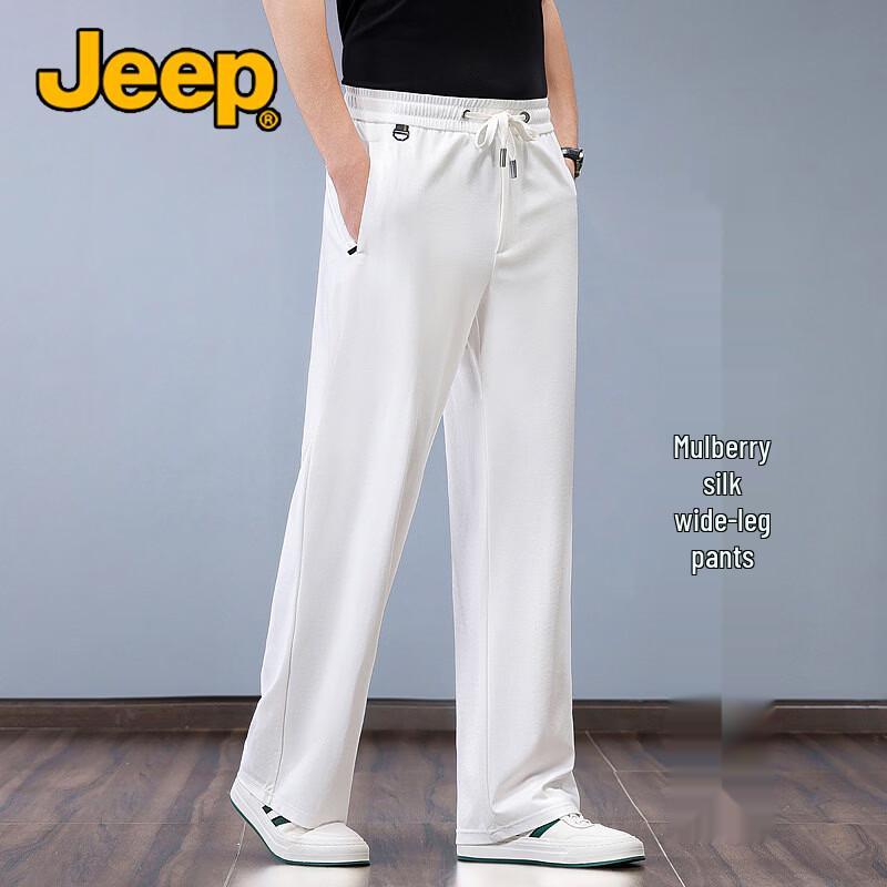 JEEP Men's Breathable Mulberry Silk Straight Casual Pants