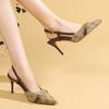 Роскошные босоножки на высоком каблуке с цепочным декором, женские летние сексуальные туфли на тонком каблуке для вечеринок, женские модные вышитые туфли-лодочки с открытой пяткой