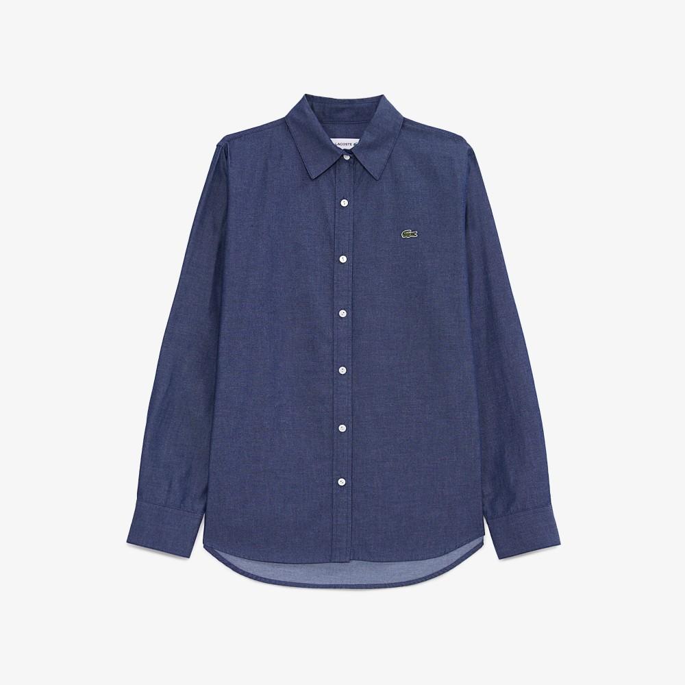 [Lacoste] Women's Regular Fit Denim-Like Shirt CF137E-55N36L